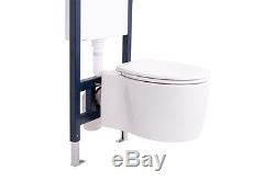 Concealed Wall Hung Steel Toilet Frame + Toilet Pan + Cistern + Flush Plate -Yin