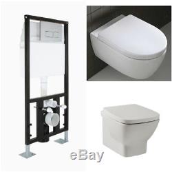 Concealed Wall Hung Toilet WC Adjustable Frame + Cistern, Pan, Flush Plate Barga