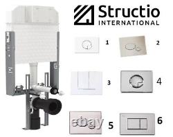 Concealed Wall Hung Wc Toilet Cistern Frame With White Flush Plate