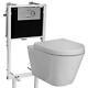 Concealed Cistern Frame & Jura Wall Hung Toilet Pan & Soft Close Seat Toilet Set