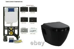 Creavit Black Wall Hung Mounted Combined Bidet Toilet Pan wc soft seat Turkish