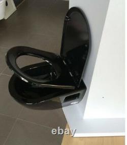 Creavit Black Wall Hung Mounted Combined Bidet Toilet Pan wc soft seat Turkish