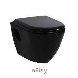 Creavit Black Wall Hung Mounted Toilet Pan wc soft seat TP325 Made in Turkey