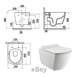Creavit EG321 Wall Hung Mounted Toilet Pan Square Rimless WC Combined Bidet Seat