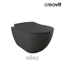 Creavit FE320 Matt Anthracite Wall Hung Mounted Toilet Pan WC Soft Close Seat