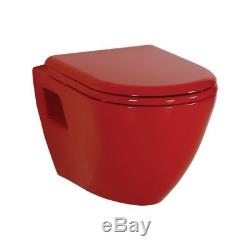 Creavit Red Wall Hung Mounted Toilet Pan wc soft seat Made in Turkey