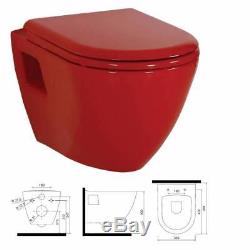 Creavit Red Wall Hung Mounted Toilet Pan wc soft seat Made in Turkey