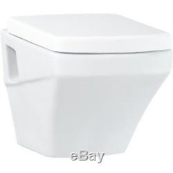 Creavit SR320 Wall Hung Mounted Combined Bidet Toilet Pan square wc soft seat