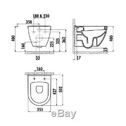 Creavit Short Projection Wall Hung Toilet Pan & Concealed Cistern Frame