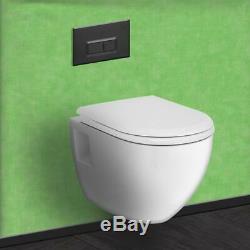 Creavit Short Projection Wall Hung White Toilet Pan & Concealed Cistern Frame
