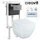 Creavit White Short Projection Wall Hung Toilet Pan & Concealed Cistern Frame