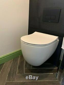 Crosswater -Glide II Matt White Wall Hung Short Rimless Toilet & Soft Close Seat