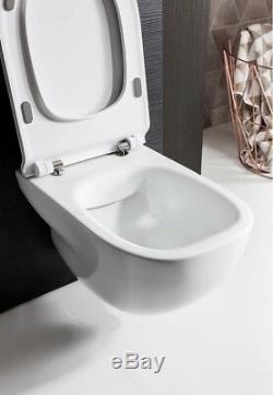 Crosswater Wild Rimless Wall Hung WC White Designer Toilet With Soft Close Seat