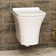 Cube Wall Hung Rimless Toilet & Seat, Square Button Concealed Wc Cistern Frame