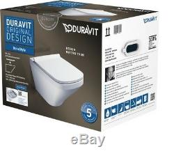 DURAVIT DURASTYLE RIMLESS WALL HUNG TOILET PAN WITH SOFT CLOSE SEAT 2in1 SET