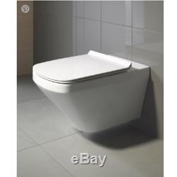 DURAVIT DURASTYLE SQUARE RIMLESS WALL HUNG TOILET WC WITH SOFT CLOSING SEAT 2in1