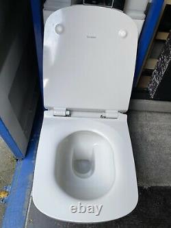 DURAVIT DURASTYLE SQUARE RIMLESS WALL HUNG TOILET WC WITH SOFT CLOSING SEAT 2in1