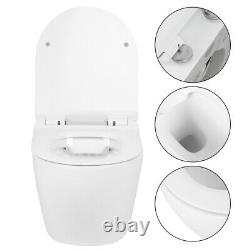 D Type Toilet WC Wall Hung Mounted Ceramic Cloakroom Heavy Duty Soft Close Seat