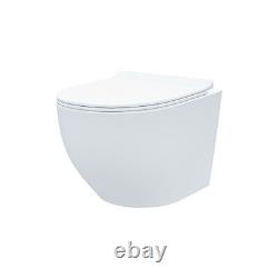 Declan Rimless Wall Hung Toilet Pan + Soft Close Toilet Seat