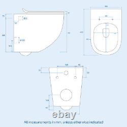 Declan Rimless Wall Hung Toilet Pan + Soft Close Toilet Seat