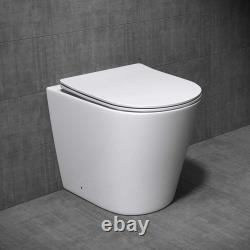 Designed Bathroom Toilet WC Pan Ceramic Back To Wall White with Soft Close Seat