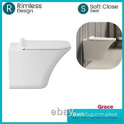 Designer Rimless Wall Hung Pan & Soft Close Seat Modern Stylish