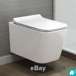 Designer Wall Hung Bathroom Toilet inc Soft Close Seat Modern White Gloss Cera