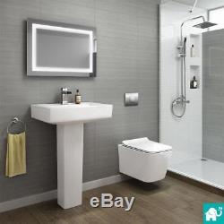 Designer Wall Hung Bathroom Toilet inc Soft Close Seat Modern White Gloss Cera