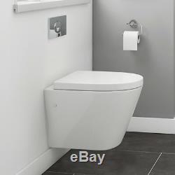 Designer Wall Hung Toilet WC Unit Curved Marbella Contemporary Gloss White New