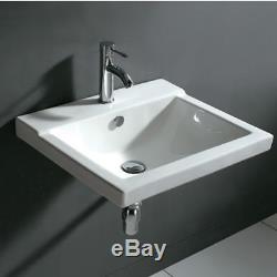 Designer White Ceramic Wall Hung Toilet and Basin Set Bathroom Cloakroom Suite