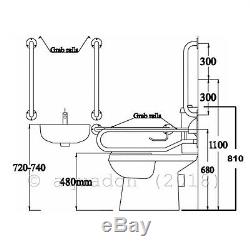 Doc M Pack Disabled Bathroom Suite Basin Sink Tap Toilet Seat Grab Rails