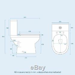 Donsel Bathroom WC Closed Couple Comfort Height Toilet Wall Hung Small Basin