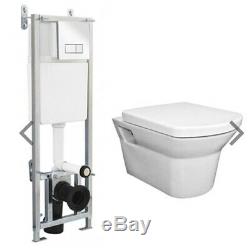 Dual Flush WC Cistern Wall Hung Frame + Modern Toilet Bathroom Victorian Plumbin