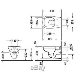 Duravit D-code wall mounted Toilet including soft close seat 253509