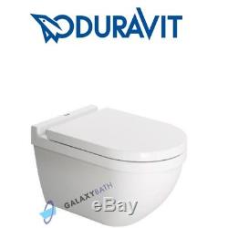 Duravit Starck 3 Wall Hung Rimless Toilet Pan With Soft Close Seat 2in1 Set