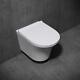 Durovin Bathroom Toilet Pan Wall Hung Rimless D Shape Slim Soft Close Seat 500mm