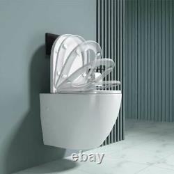 Durovin Bathroom Toilet WC Pan Ceramic Wall Hung Back Wall Range Soft Close Seat