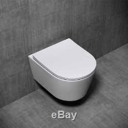 Durovin Bathrooms Ceramic Wall Hung White WC Pan Toilet With Soft Close Seat