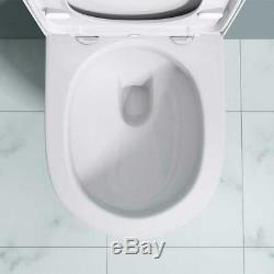 Durovin Bathrooms Modern Wall Hung Toilet WC White Ceramic With Soft Close Seat