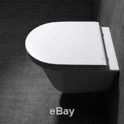 Durovin Bathrooms Rimless Wall Hung D Shape Toilet With Soft Close Seat