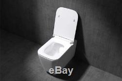 Durovin Bathrooms Toilet WC Pan Ceramic Wall Hung White With Soft Close Seat