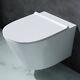 Durovin Bathrooms Toilet Wc Pan With Seat Ceramic Wall Hung White Gloss Full