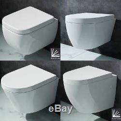 Durovin Bathrooms Toilet Wc Pan With Seat Ceramic Wall Hung White Gloss Full