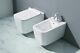 Durovin Toilet And Bidet Ceramic Wall Hung White 565x355x300mm A107 Set