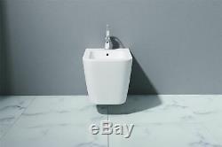 Durovin Toilet and Bidet Ceramic Wall Hung White 565x355x300mm A107 Set