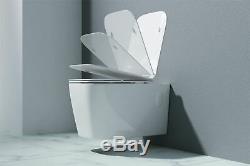 Durovin Toilet and Bidet Ceramic Wall Hung White 565x355x300mm A107 Set