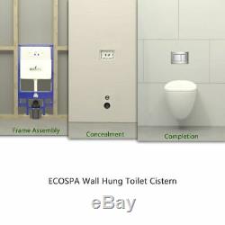 ECOSPA Adjustable Wall Hung Toilet Pan Frame & Concealed Cistern and Dual Flush