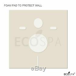 ECOSPA WC Concealed Wall Hung Toilet Cistern Frame + Dual Black Eco Flush Plate