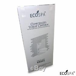 ECOSPA WC Concealed Wall Hung Toilet Cistern Frame + Dual Black Eco Flush Plate