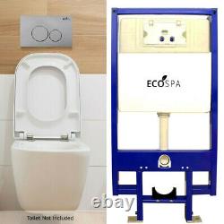 ECOSPA WC Concealed Wall Hung Toilet Cistern Frame + Dual Chrome Eco Flush Plate